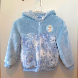 ❄️ Disney Frozen Elsa Zip-Up Hoodie | Girls Size 6 | Sherpa Lined
